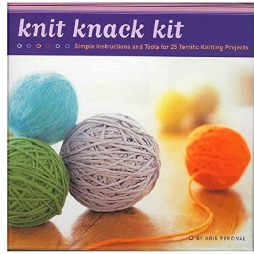 New Knit Knack Kit Hardcover: Knitting Book, Circular Needles Stitch Holder More